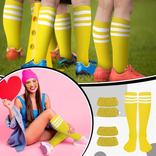 Image of Panitay 2 /12 /16 /24 Pairs Softball Soccer Socks Glitter Eye Black Stickers Team Spirit Accessories for Youth Women Sport Wear