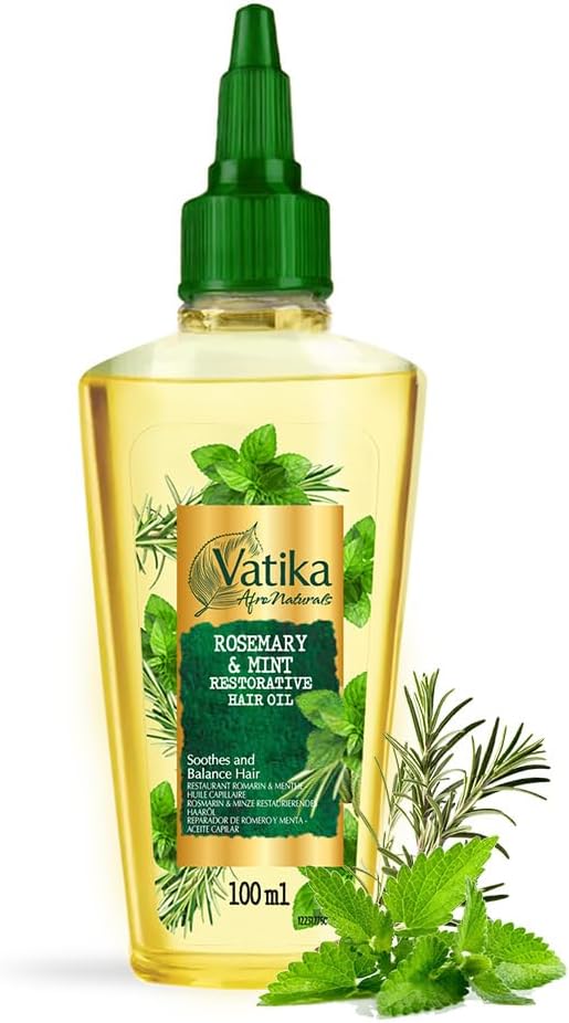 Vatika Curls Rosemary & Mint Restorative Hair Oil - 100 ml | Balances, Soothes, & Nurtures Hair With Natural Blend