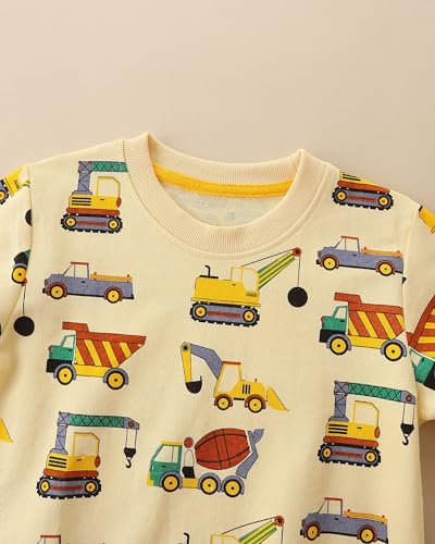 Image of AIWUHE Toddler Cotton Sweatshirt Boys Girls Pullover Long Sleeve Tops 2-6Y