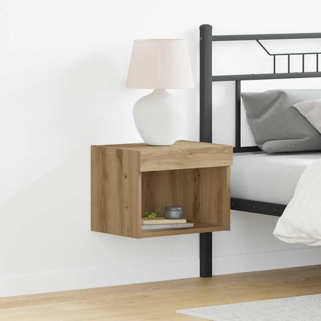 Meuble TV bas en chêne artisanal lot de 2 pour petit salon et rangement multimédia moderne
