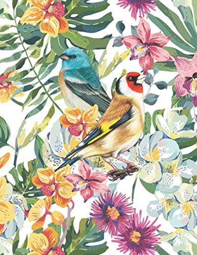 Bird Notebook (White): Notebook / Journal / Diary / Notepad, Bird Lover Gifts (Lined, 21.59 x 27.94 cm)
