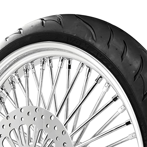 21X3.5 52 FAT SPOKE WHEEL FOR HARLEY SOFTAIL MODEL FITS 2000-2006 MODELS W/ 3/4" BEARINGS (All Chrome & Black Wall Tire) - Thumbnail 4