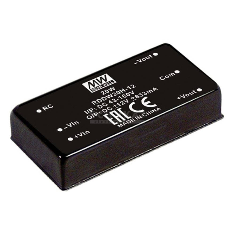 Mean Well RDDW20F-05 - Convertidor de corriente continua (2000 mA, 20 W)