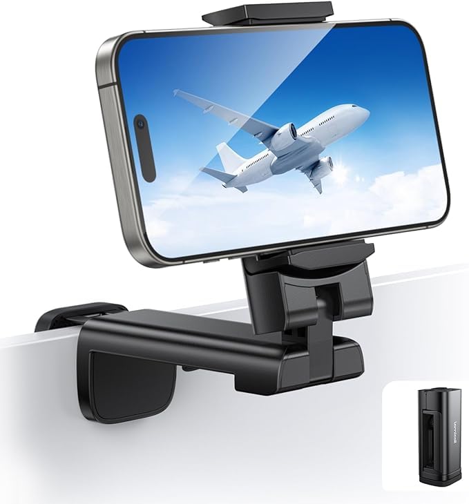 MAKNGRID (978109 360 Travel Flight Car Airplane Multipurpose Phone Camera Holder Mount Stand Pocket Size Essential Accessory Handsfree, Black Streaming Adjustable Phone Tripod Anti-Slip Rotatable (B0DFZ4TYMN) Amazon Price History, Amazon Price Tracker
