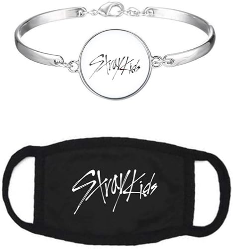 Miniatura 4 de WGEEEY Kpop Stray Kids - Juego de regalos para niños tarjeta fotográfica para niños calcomanías pulsera protector facial anillos collar colgante pin