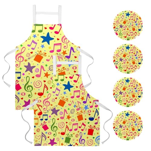 Tablier de serveuse anti-taches avec 4 broches pour restaurant