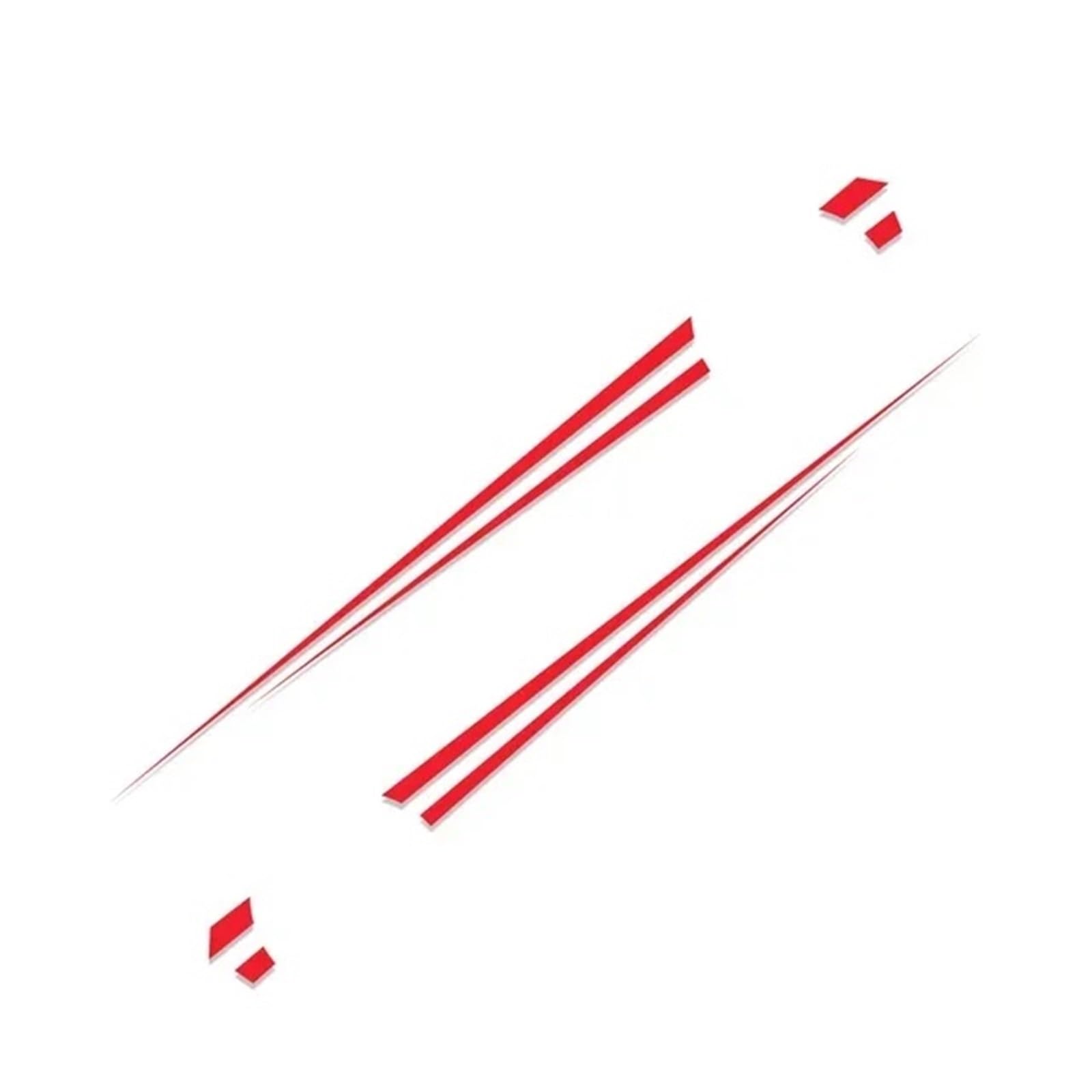 2 szt. Naklejki samochodowe DIY Dekoracja Sporty Wyścigowe Stylowa naklejka z długim bokiem w paski Akcesoria tuningowe Auto(Red)