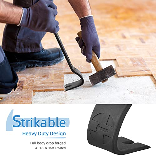 Maxpower 2Pcs Pry Bar Set, Heavy Duty Flat Pry Bar 15-Inch And Claw Nail Puller 12-Inch, Strikable Head And Full Body Drop Forged Crowbar Tools #TOP1