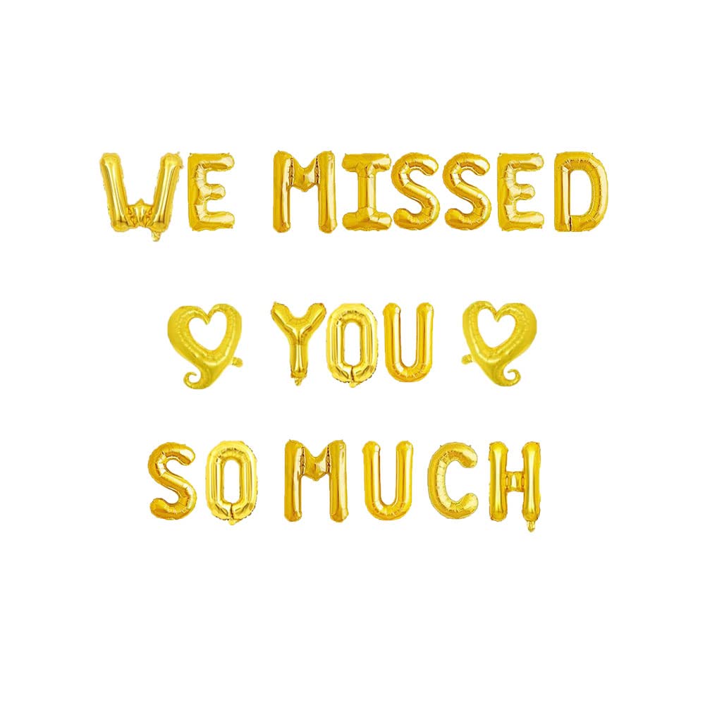 We Missed You So Much Balloons, Gold Balloons Decorations For Welcome Home / Welcome Back Family Party Sign Supplies