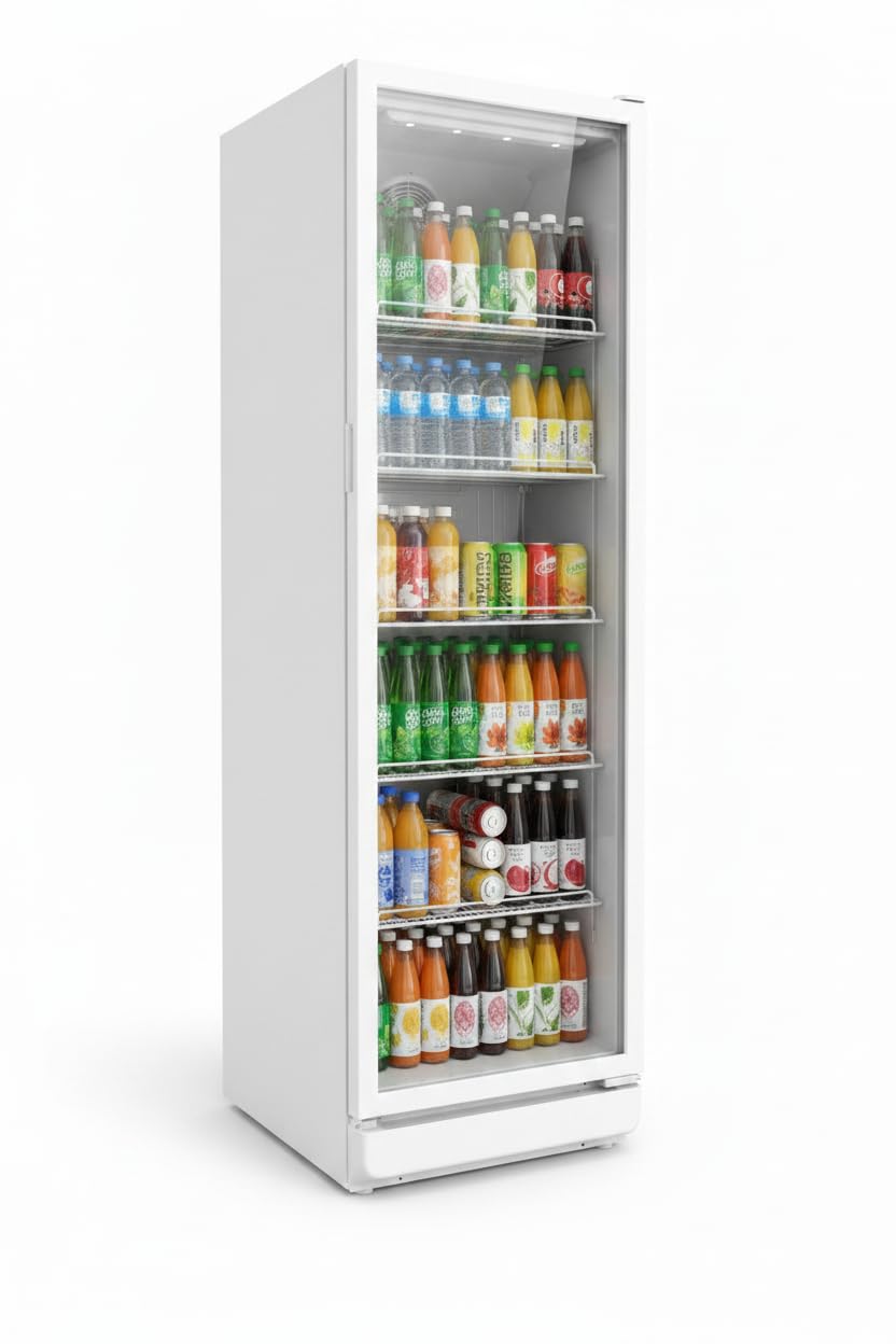 SCHOEPF GKS350 Getränkekühlschrank 347 l Umluft Glastür 194,5cm Höhe Weiß