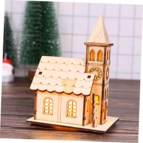 Adornos de iglesia navideña en madera para regalar y decorar escenas festivas 7