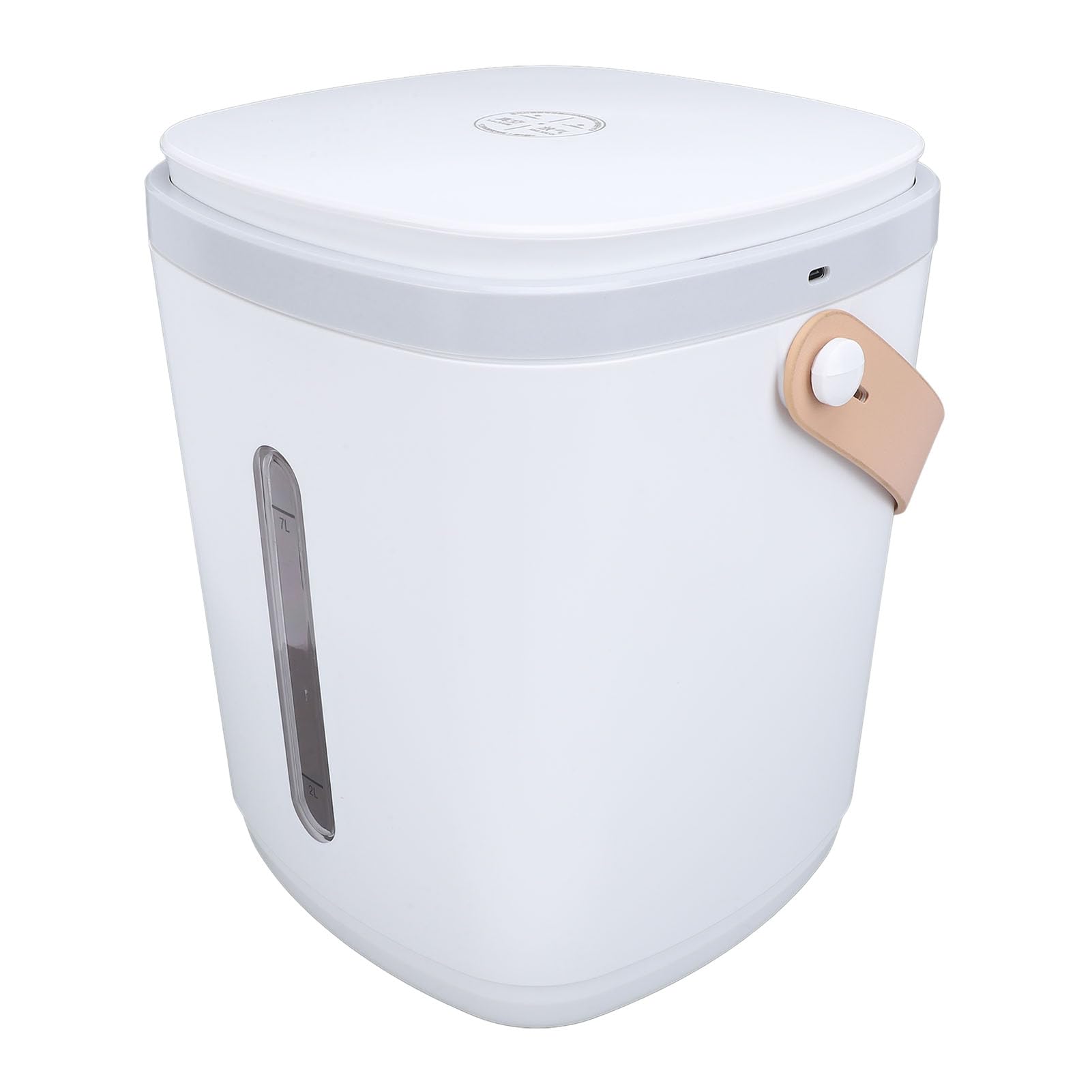 Contenitore per la Conservazione del Riso Sottovuoto, Grande, Portatile, da 8 Litri, per la Domestica, con Design Sigillato e Misurino (Grigio)