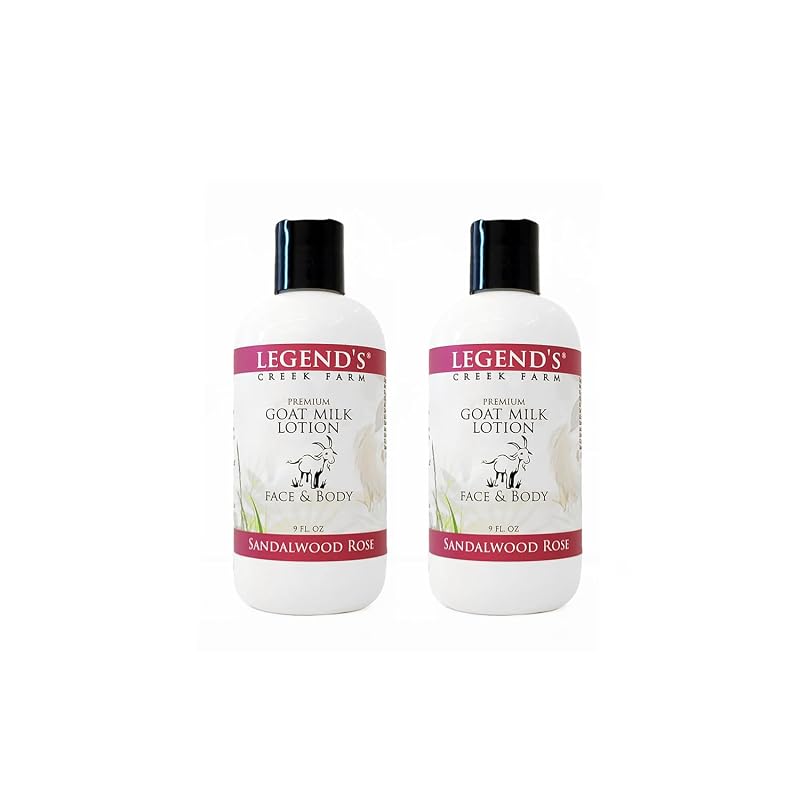 Loção corporal de leite de cabra Legend's Creek Farm Sandalwood Rose, pacote com 2