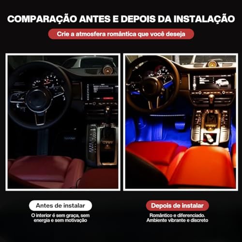 Iluminação Para Estetica Automotiva Luz Interna Para Carros Teto Carro (Azul Gelo)