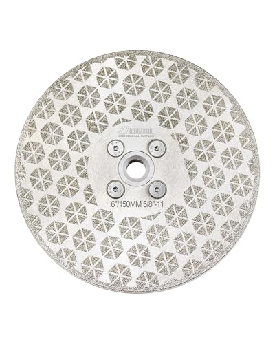 SHDIATOOL Diamond Cutting Grinding Disc 6-Inch Saw Blades Double Side Coated Electroplated Grinding Wheel for Granite Marble 150mm
