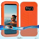 Temdan Samsung Galaxy S8 Floating Case with a 0.2mm Clear&Thin Waterproof Bag Shockproof Lifejacket Case for Samsung Galaxy S8 (5.8inch) -Orange