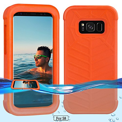 Temdan Samsung Galaxy S8 Floating Case with a 0.2mm Clear&Thin Waterproof Bag Shockproof Lifejacket Case for Samsung Galaxy S8 (5.8inch) -Orange