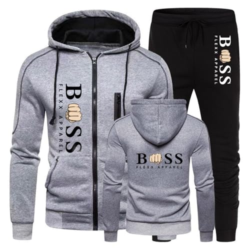 Survêtement Homme à Capuche Ensemble Jogging Homme 2 Pièces Sweat Zippé Hoodies et Pantalon Jogging Manches Longues Combinaison de Sport pour Gym Élégant pour Gym...