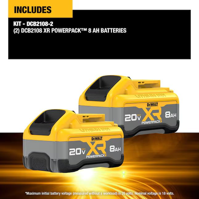Image of DEWALT 20 -Volt 2 -Pack Lithium-ion (8 Ah 8 Ah Battery and Charger)