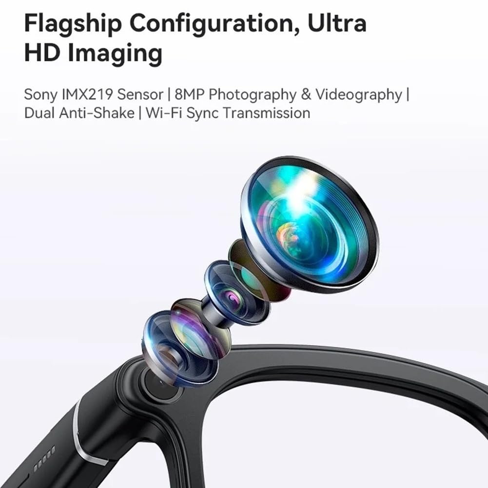 Lunettes Intelligentes IA 6K HD 2026 : Chat Vocal, Caméra 800 MP, Appels Bluetooth, Assistant Vocal