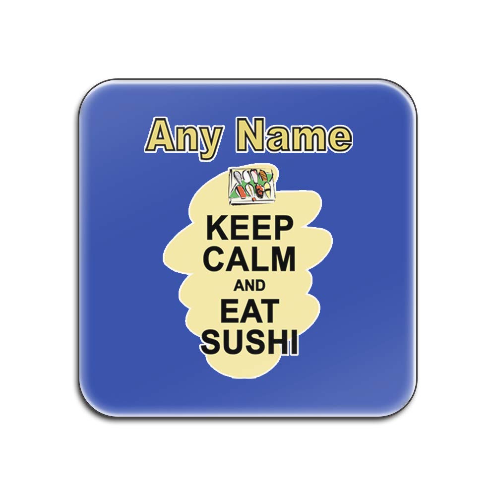 Sous-verres carrés Sushi Keep Calm lot de 4 dessous de verre personnalisables pour table