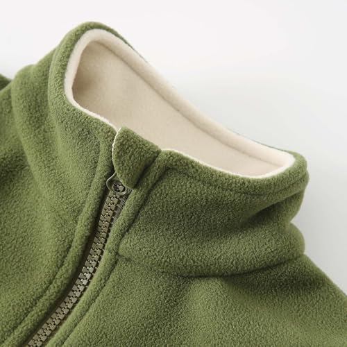 Polar Fleece Coat for Boys Girls Full Zip Up Long Sleeve Fuzzy Jacket with Pockets Casual Comfy Outdoor Sports Coat4