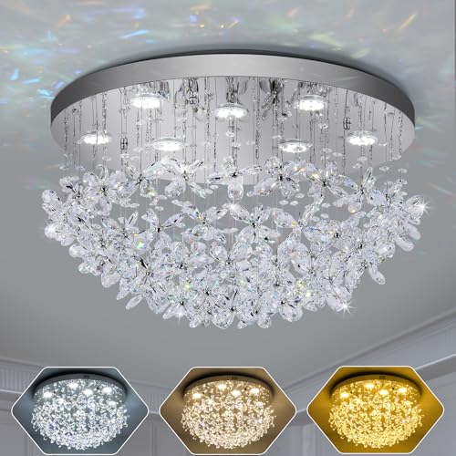 Lámpara de techo de cristal con 50% de descuento, control remoto y APP