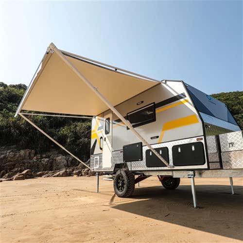 Aleko Rv Retractable 13X8 Feet Manual Awning 100% Pvc Canopy, Cover, Sun Shade, Shelter For Camper Trailer Or Patio - Blue Fade - Rvaw13X8Blue24 #TOP3