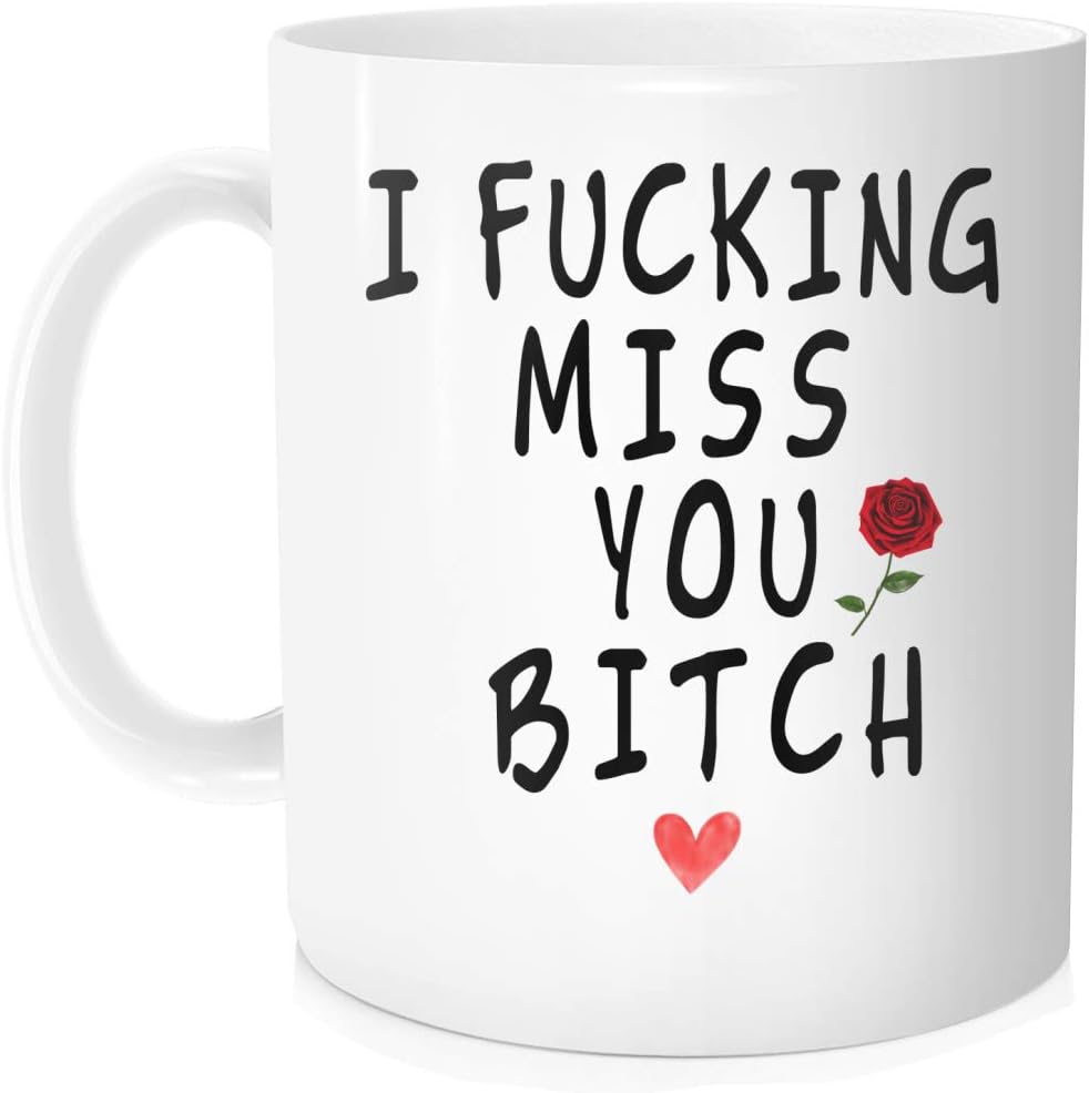 Prоmо Dіѕсоunt Uр Tо 70% оƒƒ Funny Coffee Mug Tea Cup Inspirational Quote For Women Sister Bestie - I Fucking Miss You Bitch - Friend Friendship Gift For Her, Blond and Blond Hair Color, White Ceramic 11 OZ