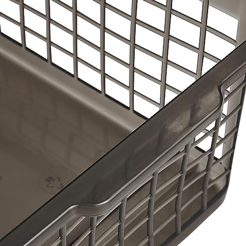 keeeper Aufbewahrungskörbchen, Stabiler Kunststoff (PP), 4,5 l, 30 x 20 x 11 cm, Fred, Crystal Grey