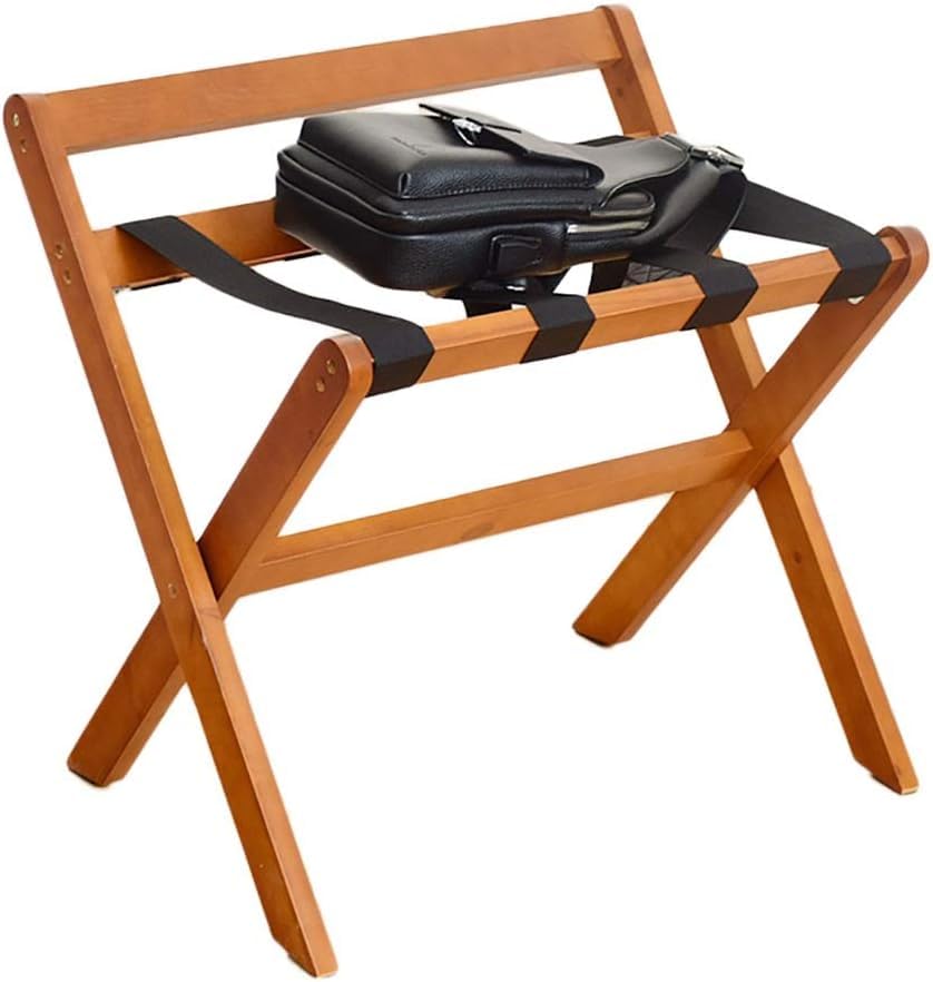 Porte-bagages pliable bois massif support valises de chambre d'hôtel