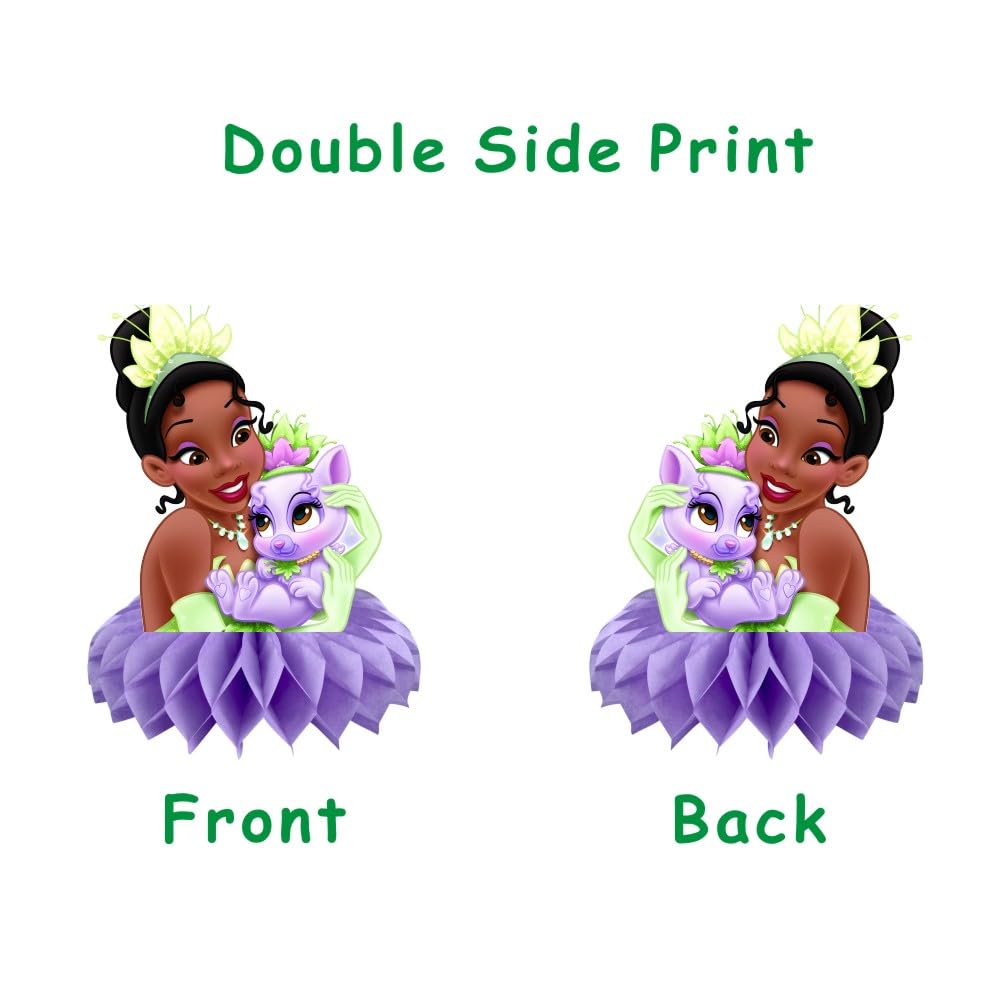 Image of 8Pcs Princess Frog Table Centerpieces Birthday Party Supplies Double Side Table Decorations for Tiana Party Decorations