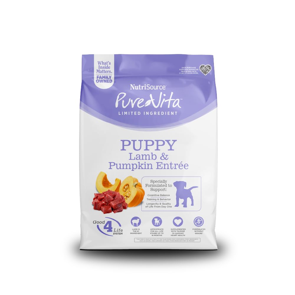 NutriSource PureVita Grain Free Puppy Food Lamb and Pumpkin