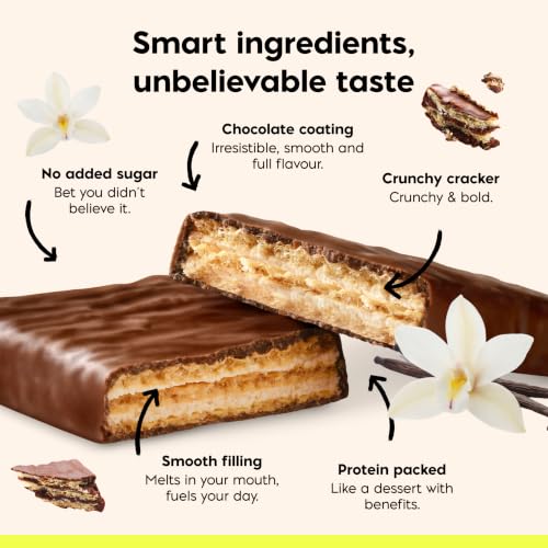 N!CK'S Protein Wafer Bar Vanilla| 25% Protein (10g) 203 Calories | Low Carb Cookie Bar Snack with No Added Sugar, Gluten Free (24 bars x 40g) - image 2