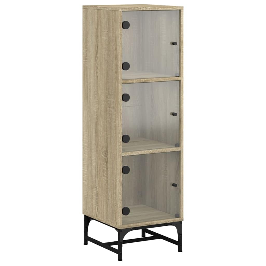 Fengshui Highboard ze szklanymi drzwiami dąb Sonoma 35 x 37 x 120 cm