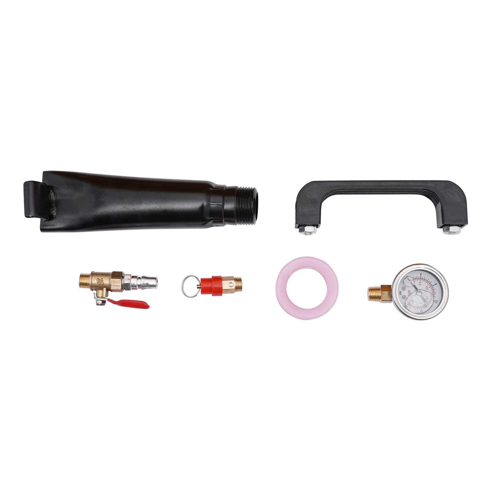 8L Luft-Reifenaufblasgerät Schwerlast Reifenfüllpumpe für Motorrad Manometer, Sicherheitsventil, Bis 0,8MPa (8bar), Tragbar mit Griff 16 * 50cm(D*H), Rot