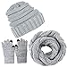 Produktbild CheChury Winter Schal Strickmütze Kombiset Strickset Beanie Handschuhe Damen Schal Mütze Handschuhe Set Gestrickt Geschenkset Touchscreen-Handschuhe