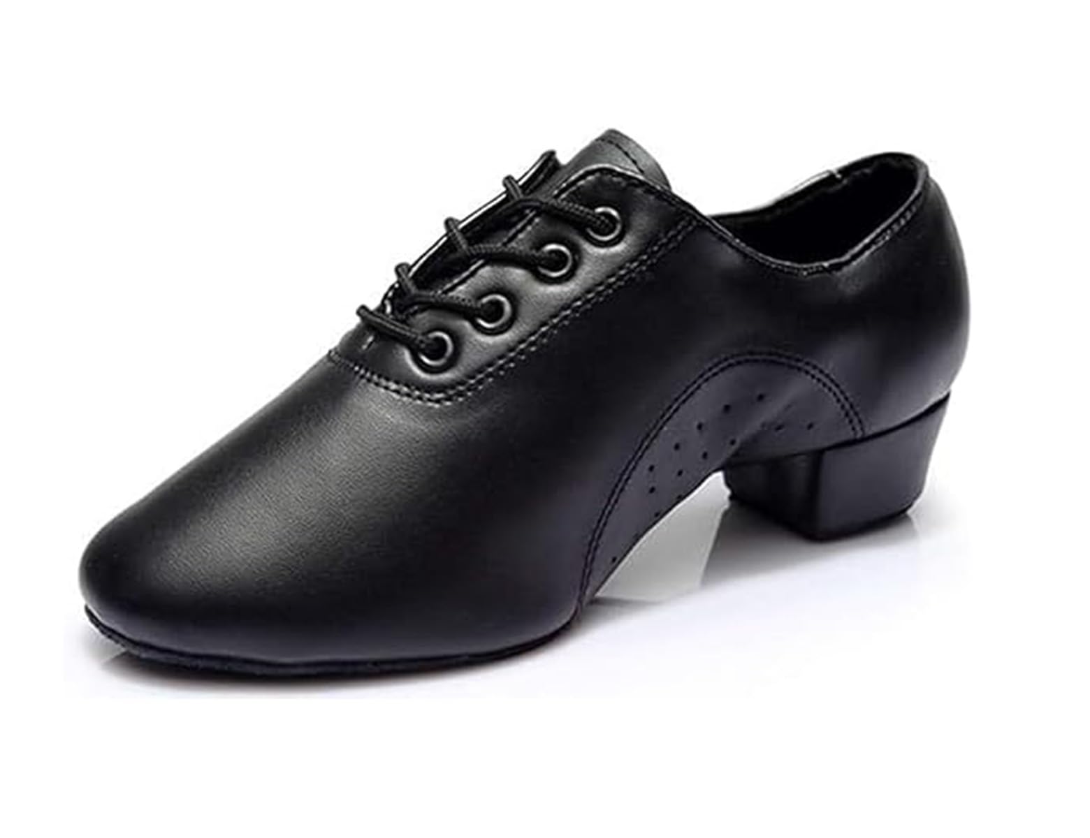 Scarpe da ballo da uomo in pelle nera per salsa jazz tango
