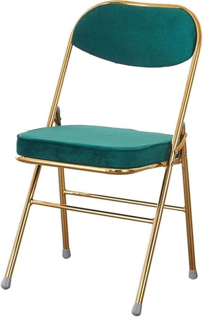 Folding Flannel Chair with Cushion for Indoor Use Portable Visitor for Living Room and Restaurant(Sky Blue)