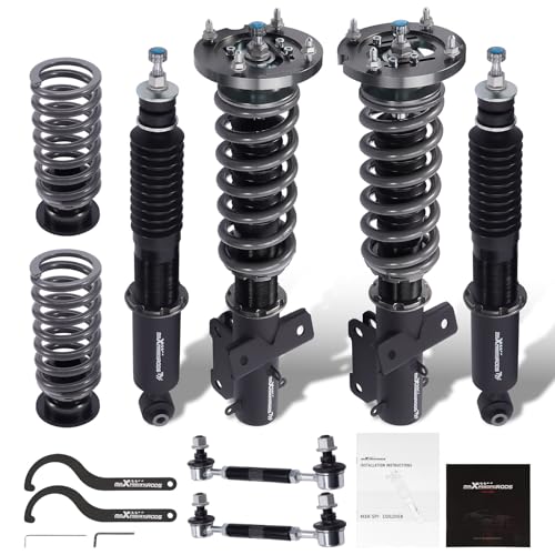 maXpeedingrods Coilover for Ford Mustang 2005-2014, 24 Levels Damper Adjustable Coilovers Suspension Kit, Height Adjustable Shock Absorber Struts, T7 Upgrade Racing Series Lowering Kit, Black