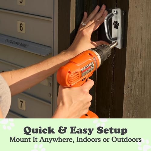 Canine Hitch- Secure Dog Leash Parking Mounted Indoor – Outdoor Wall Hook - Tie Out Stainless Steel Practical Lead Management for Home & Business, Slim Compact - Image 4