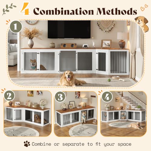Image of AMERLIFE Dog Crate Furniture for Medium /Large Dogs with Storage and Divider