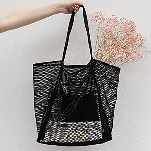 Mesh Beach Bag, Large Sandproof Waterproof Crochet Beach Bag,Beach Tote Bag for Travel Vacation Shopping Pool4