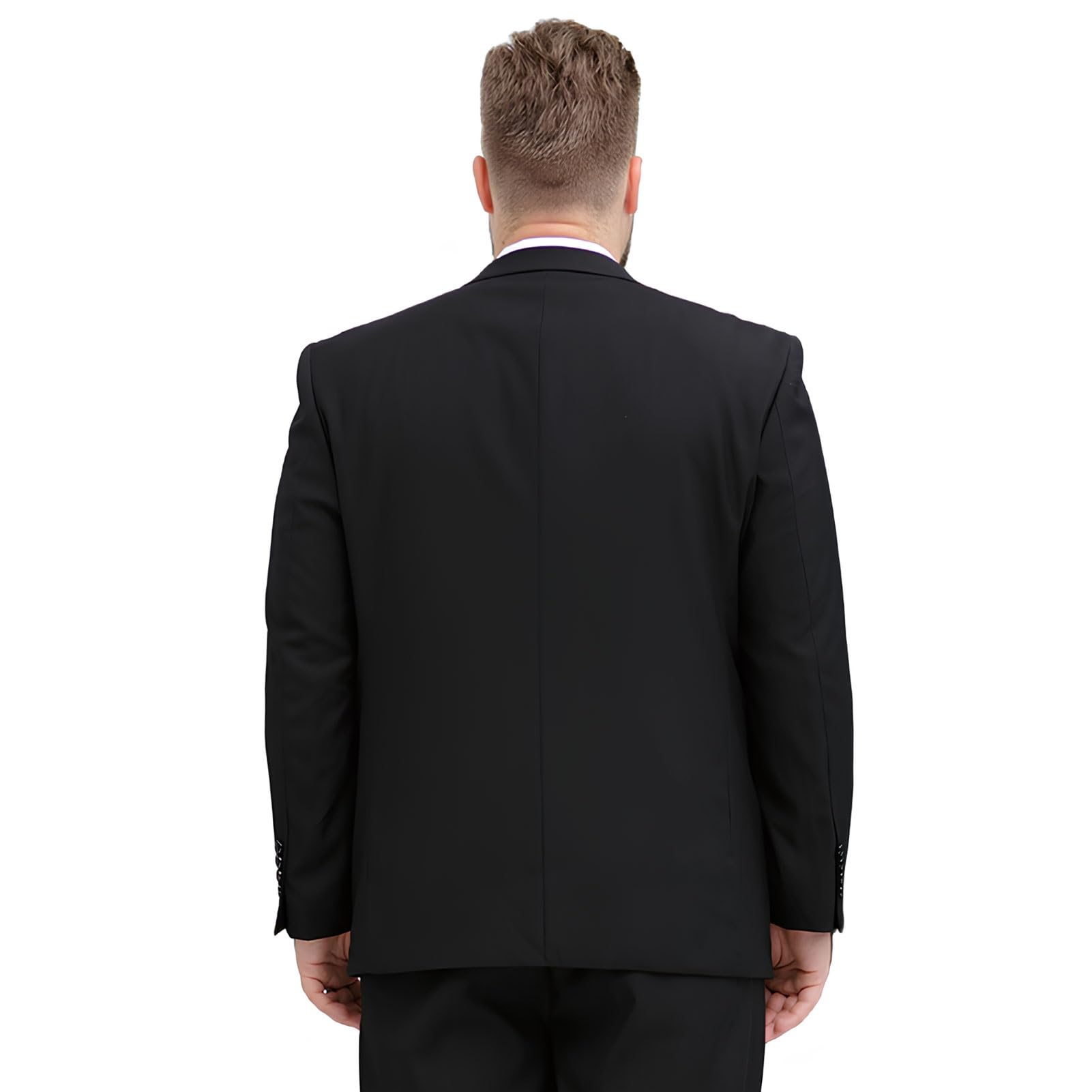 Veste De Costume Pour Homme De Grande Taille, Jacket De Costume De Mariage Droite À Deux Boutons, Veste De Costume Habillée