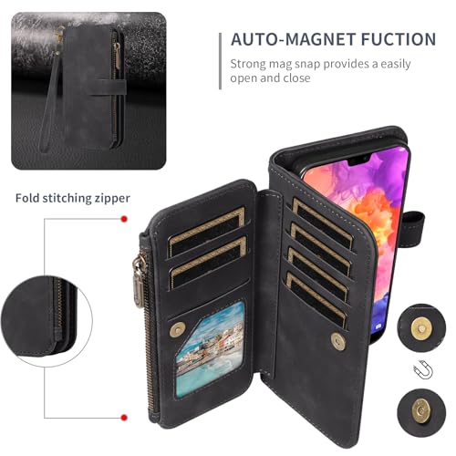 Coque Huawei P20 Pro Asuwish avec fermeture éclair et protège-écran