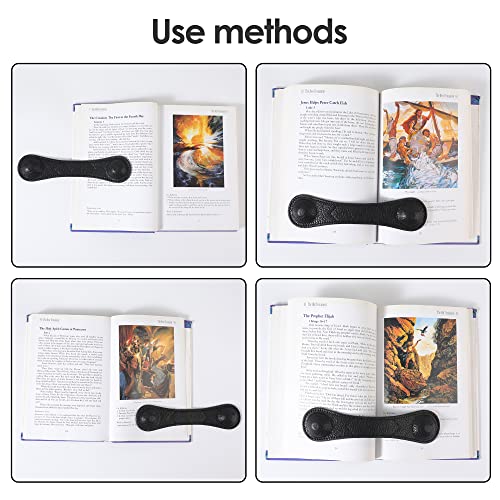 Image of KINIVA Leather Weighted Bookmarks Book Weight Page Holder for Reading,Book Open Holder for Kids Adult,Gifts for Reader (01 Black)