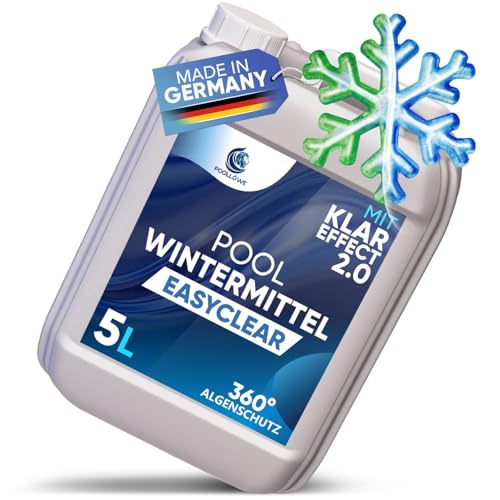 PoolLöwe EASYCLEAR Pool Wintermittel flüssig 5L I Überwinterungsmittel für Pool ohne Ablassen I Wintermittel mit hocheffektiver Easyclear-Formel | Winterschutzmittel zur Schwimmbad Überwinterung