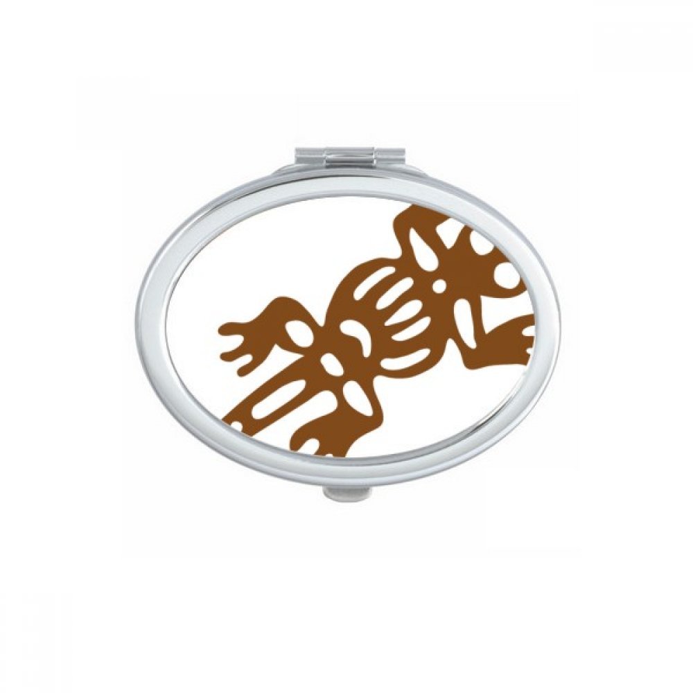 Miroir de poche compact ovale avec double zoom pour retouches maquillage