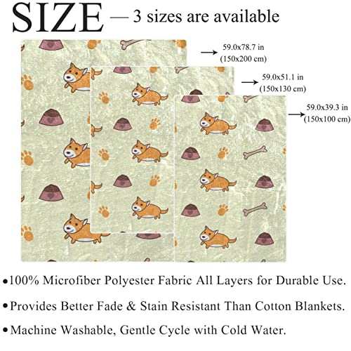 Jeté de lit polaire corgi couverture peluche canapé douce 01 - 5