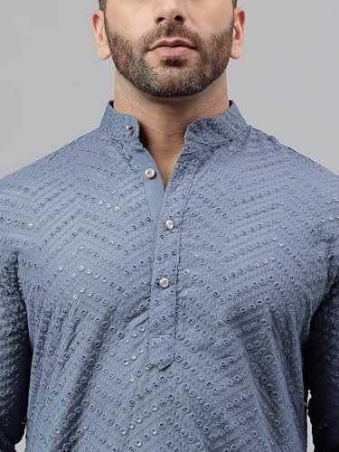 Image of hangup Men Ethnic Embroidered Kurta (SF02 SequenceKurta)